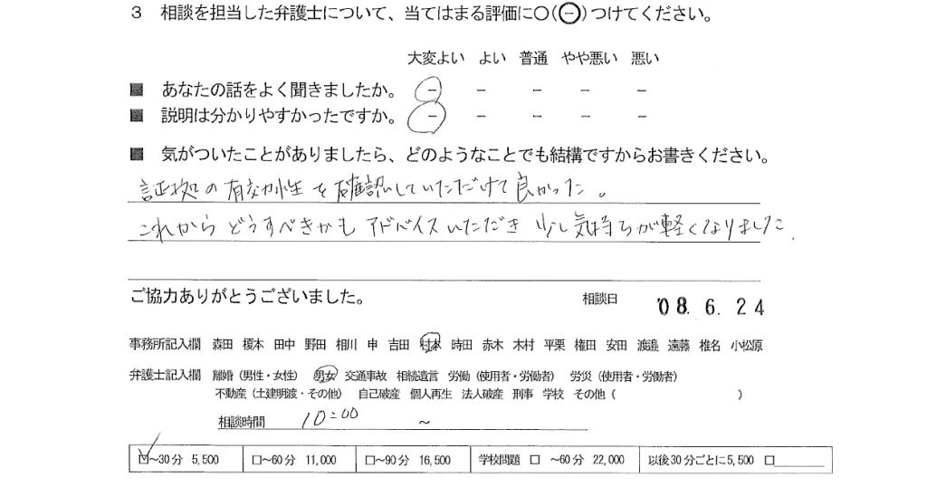 お客様の声（ご相談者の声）評判・口コミ